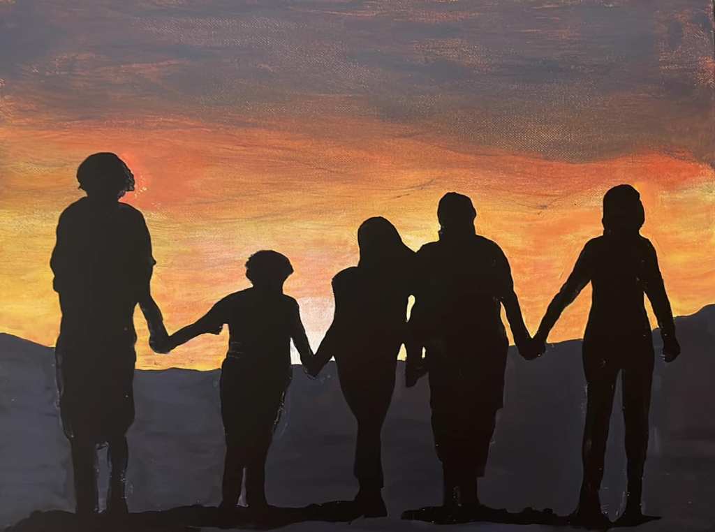 Image: Silhouette of my children on the beach. This painting was submitted to the Minds Do Matter Art Exhibition and received the People’s Choice award. It was the first time I’d ever tried to paint anything.
© Annie Christie-Whitehead 2010